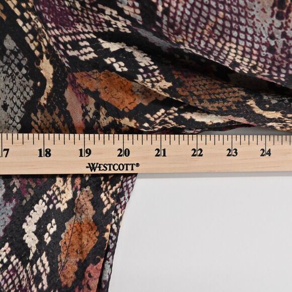 REBECCA TAYLOR Dress Womens Size 6‎ Silk Met Python Snake Print Purple Mob Wife - Picture 13 of 14